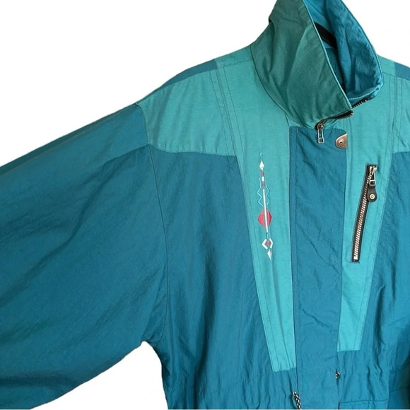MOUNTAIN GOAT Vintage Anorak Jacket Teal Embroidered Western Vibe, Size Medium - Picture 4 of 16